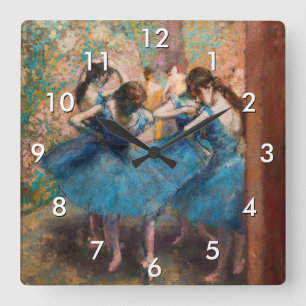 Horloge Carrée Edgar Degas - Danseuses en bleu