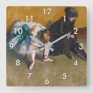 Horloge Carrée Edgar Degas - En attente