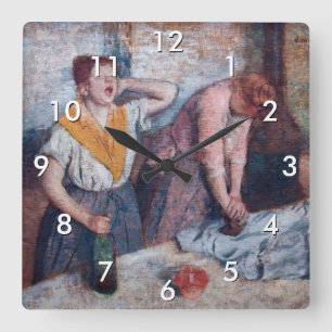 Horloge Carrée Edgar Degas - Femmes repassant