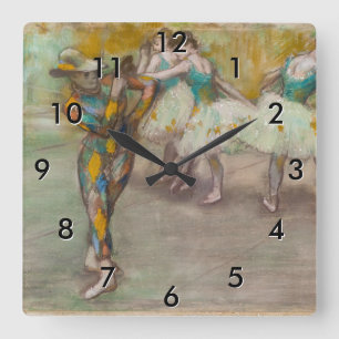 Horloge Carrée Edgar Degas - Harlequin Dance