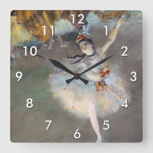 Horloge Carrée Edgar Degas - L'Étoile / Danseuse sur scène
