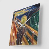 Horloge Carrée Edvard Munch - Le cri 1910 (Angle)