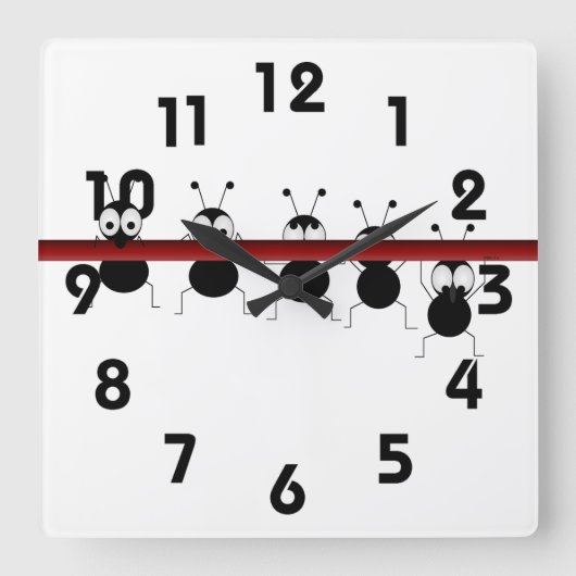 Horloge Carrée Eeks Wall Clock (Recto)