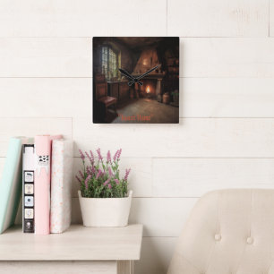 Horloge Carrée Eerie Seclusion