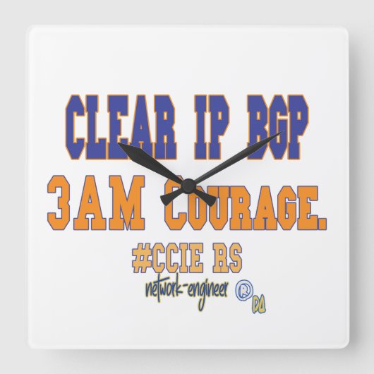 Horloge Carrée Effacer IP BGP - 3AM Courage  (Recto)