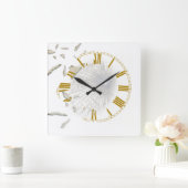 Horloge Carrée Effet brisé (Maison)