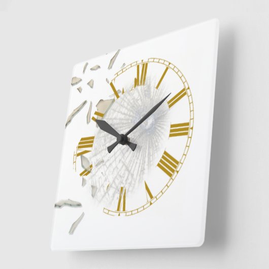 Horloge Carrée Effet brisé (Angle)