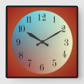 Horloge Carrée Effet lumineux Lune /Rouge Noir >Horloge murale (Recto)