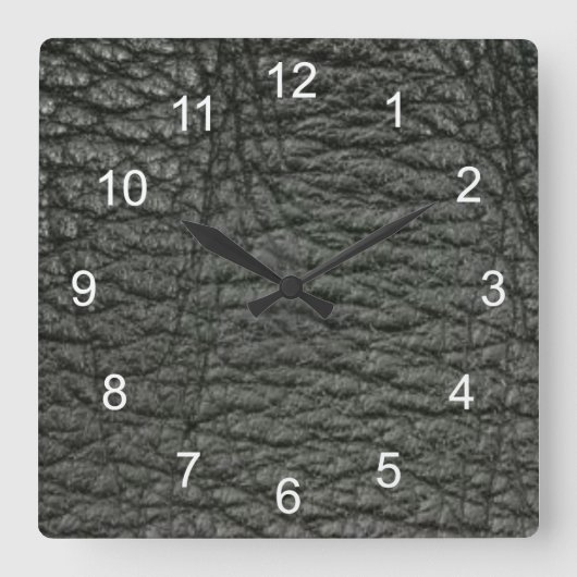 Horloge Carrée Effet Noir Leather (Recto)