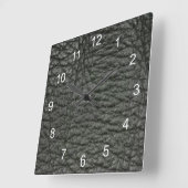 Horloge Carrée Effet Noir Leather (Angle)