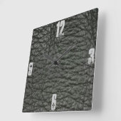 Horloge Carrée Effet Noir Leather (Angle)