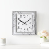 Horloge Carrée Efficace en argent (Maison)