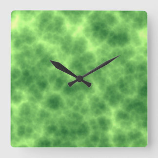 Horloge Carrée Effondrement procédural Abstrait vert