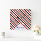 Horloge Carrée Egypt and Egyptian Flag Tiled with Your Name (Maison)