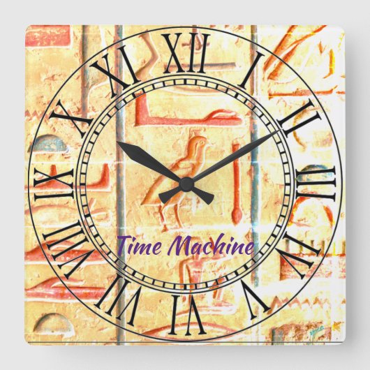 Horloge Carrée Egyptian time machine, Acrylic Wall Clock (Recto)