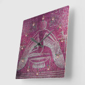 Horloge Carrée EI, rose antique (Angle)