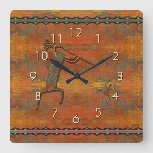 Horloge Carrée El Flautista (Recto)