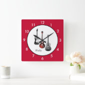 Horloge Carrée Electric guitars (Maison)