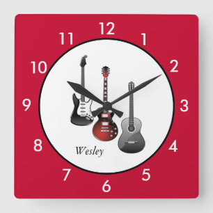 Horloge Carrée Electric guitars