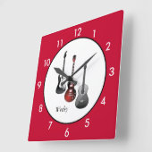 Horloge Carrée Electric guitars (Angle)
