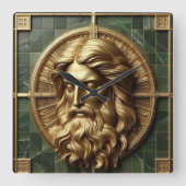 Horloge Carrée Élégance en Absolution Croix sur marbre avec doré (Recto)