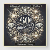 Horloge Carrée Élégance Intemporelle : Création pour le 60e Anniv (Recto)
