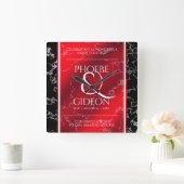 Horloge Carrée Élégant 42e anniversaire du Mariage Jasper (Maison)