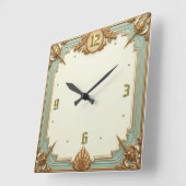 Horloge Carrée Élégant Art Déco (Angle)