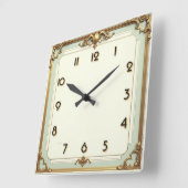 Horloge Carrée Élégant Art Déco (Angle)