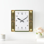 Horloge Carrée Élégant Art Déco (Maison)