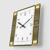 Horloge Carrée Élégant Art Déco (Angle)