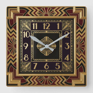 Horloge Carrée Élégant Art Déco