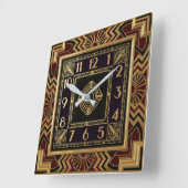 Horloge Carrée Élégant Art Déco (Angle)