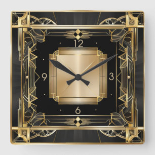 Horloge Carrée Élégant Art Déco