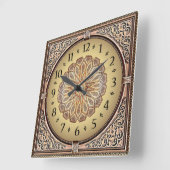 Horloge Carrée Élégant Art Déco (Angle)