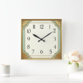 Horloge Carrée Élégant Art Déco (Maison)