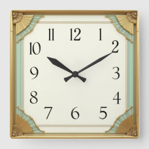 Horloge Carrée Élégant Art Déco