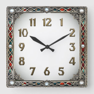 Horloge Carrée Élégant Art Déco