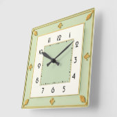 Horloge Carrée Élégant Art Déco (Angle)