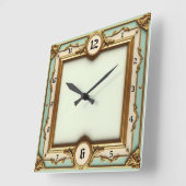 Horloge Carrée Élégant Art Déco (Angle)