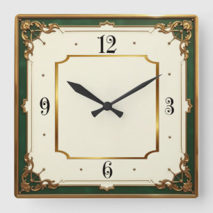 Horloge Carrée Élégant Art Déco