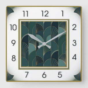 Horloge Carrée Élégant Art Déco