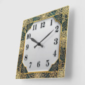 Horloge Carrée Élégant Art Déco (Angle)