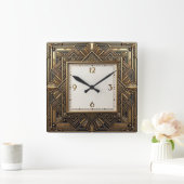 Horloge Carrée Élégant Art Déco (Maison)