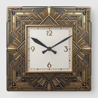 Horloge Carrée Élégant Art Déco