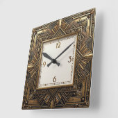 Horloge Carrée Élégant Art Déco (Angle)