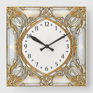 Horloge Carrée Élégant Art Déco