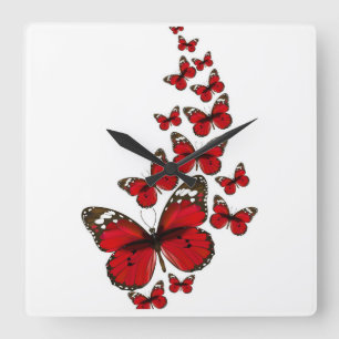 Horloge Carrée Elegant Butterfly Wall Clock – Graceful Nature-Ins