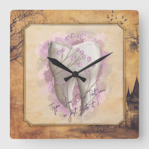 Horloge Carrée Élégant cadeau dentaire Vintage à l'ancienne