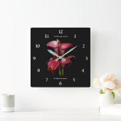 Horloge Carrée Élégant Calla Lilies (Maison)